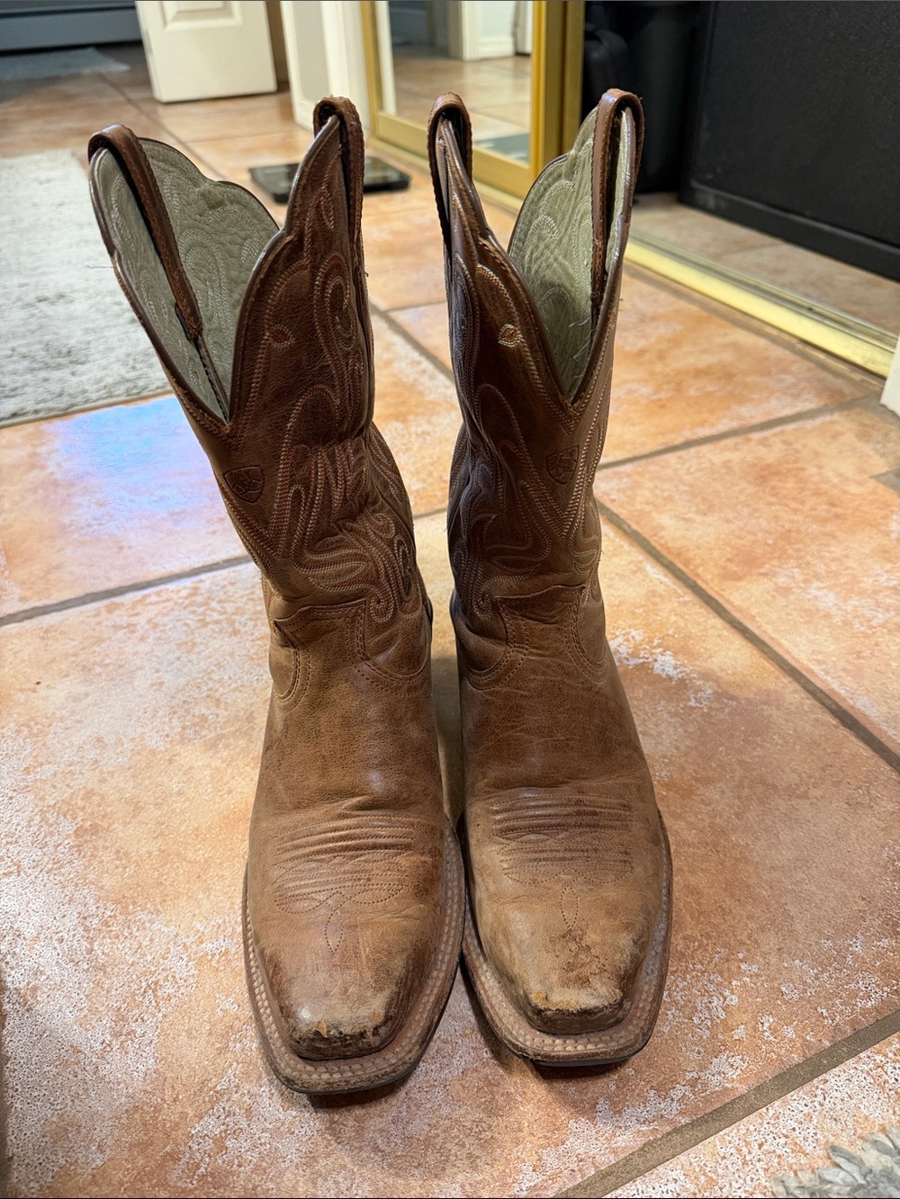Ariat Brown Embroidered Leather Western Boots - Women's - Picture 2 of 4